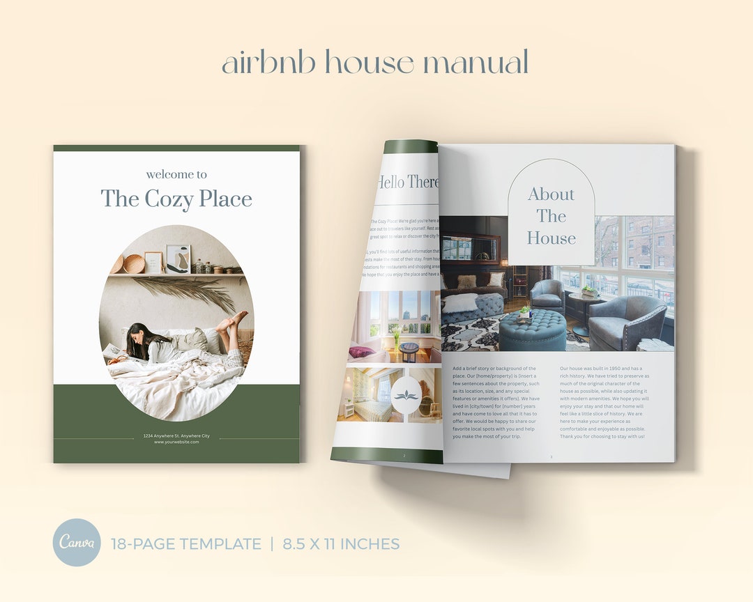 CANVA Airbnb House Manual Templates Welcome Book 18 Pages - Etsy