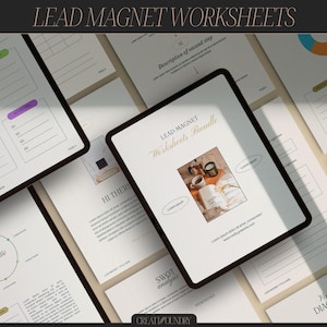 Lead Magnet Worksheets Creator | Customizable in Canva | 25 Pages Template | US Letter Size | Minimalist Workbook | Brand Marketing Booklet