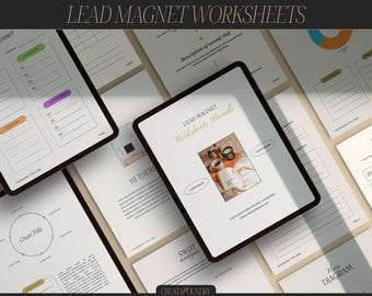 Blei Magnet Arbeitsblätter Schöpfer | Personalisierbar in Canva | 25 Seiten Vorlage | US Letter-Größe | Minimalistische Arbeitsmappe | Brand Marketing-Broschüre