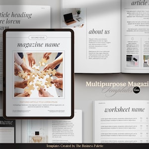 Multipurpose Magazine | Customizable in Canva | 10 Pages Template | Letter Size | Articles and Editorials | Lead Magnet Ebook | Newsletters