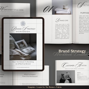 Creador de cuadernos de trabajo de estrategia de marca / Personalizable en Canva / Plantilla de 24 páginas / Tamaño carta / Marca personal / Hoja de trabajo para clientes