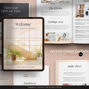 Guía para huéspedes de Airbnb / Personalizable en Canva / Plantilla de 16 páginas / Tamaño carta / Manual de casas de vacaciones para huéspedes / Elementos esenciales para anfitriones de Vrbo