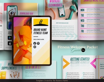 Fitness Welcome Packet | Customizable in Canva | 24 Pages Template | Letter Size | Client Onboarding Guide for Health and Wellness Coaches