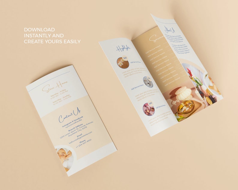 Trifold Brochure Template Editable in Canva US Letter Size Etsy