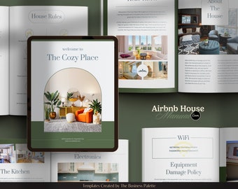 Airbnb Haus Handbuch | Personalisierbar in Canva | 18 Seiten Vorlage | Buchstabe Größe | Ferienwohnung Willkommensbuch für Gäste | Hosting-Grundlagen