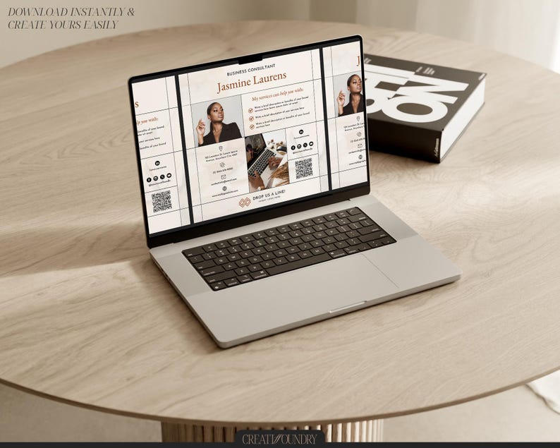Square Digital Business Card With QR Code | Customizable in Canva | 8 ...