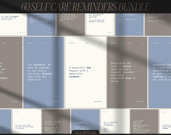 60 Self Care Reminder Instagram Bundle | Canva Vorlagen | 30 Beiträge 30 Geschichten | Done For You Inspirierende Sprüche für Motivationscoaches