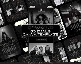 Fashion Emails Set | 50 Canva Templates | Email Flow Creator | Brand Marketing for Boutiques & Ecommerce Shops | Mailchimp Klaviyo FloDesk