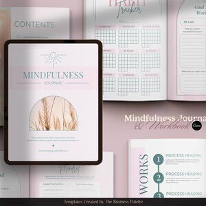 Diario de atención plena / Personalizable en Canva / Plantilla de 28 páginas / Tamaño carta / Temas para diario de autocuidado / Salud mental / Coach de bienestar