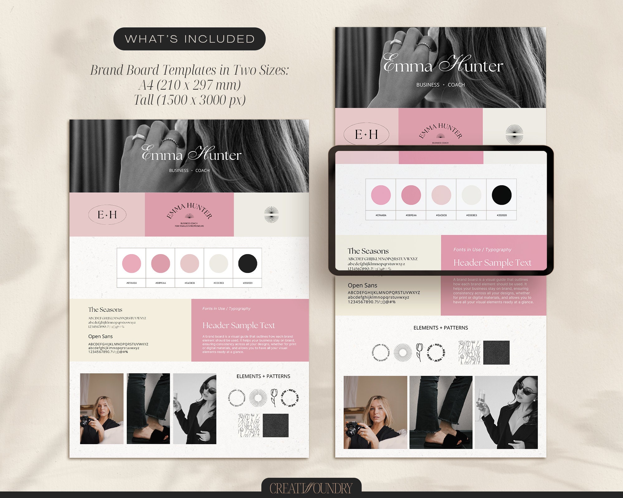 Coach Brand Board | Canva Template | Premade Branding Kit | Fully ...