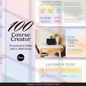 Presentación de IRIS Course Creator / Personalizable en Canva / 100 plantillas de diapositivas / 1920 x 1080 píxeles / Kit de herramientas empresariales para coaches