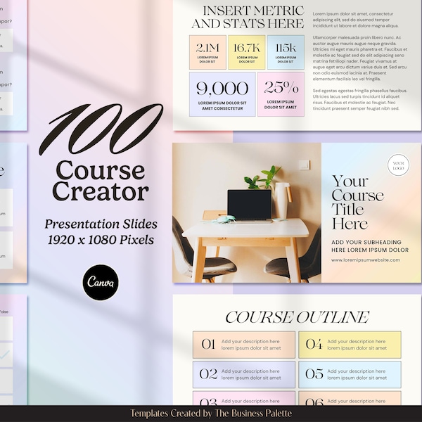IRIS Course Creator Presentation | Customizable in Canva | 100 Slide Deck Templates | 1920 x 1080 Pixels | Business Toolkit for Coaches