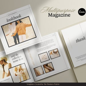 Catálogo de Lookbook de Moda | Revista Multiuso Quadrada | Personalizável no Canva | Modelo de 20 Páginas | Layout de Livreto Moderno e Minimalista