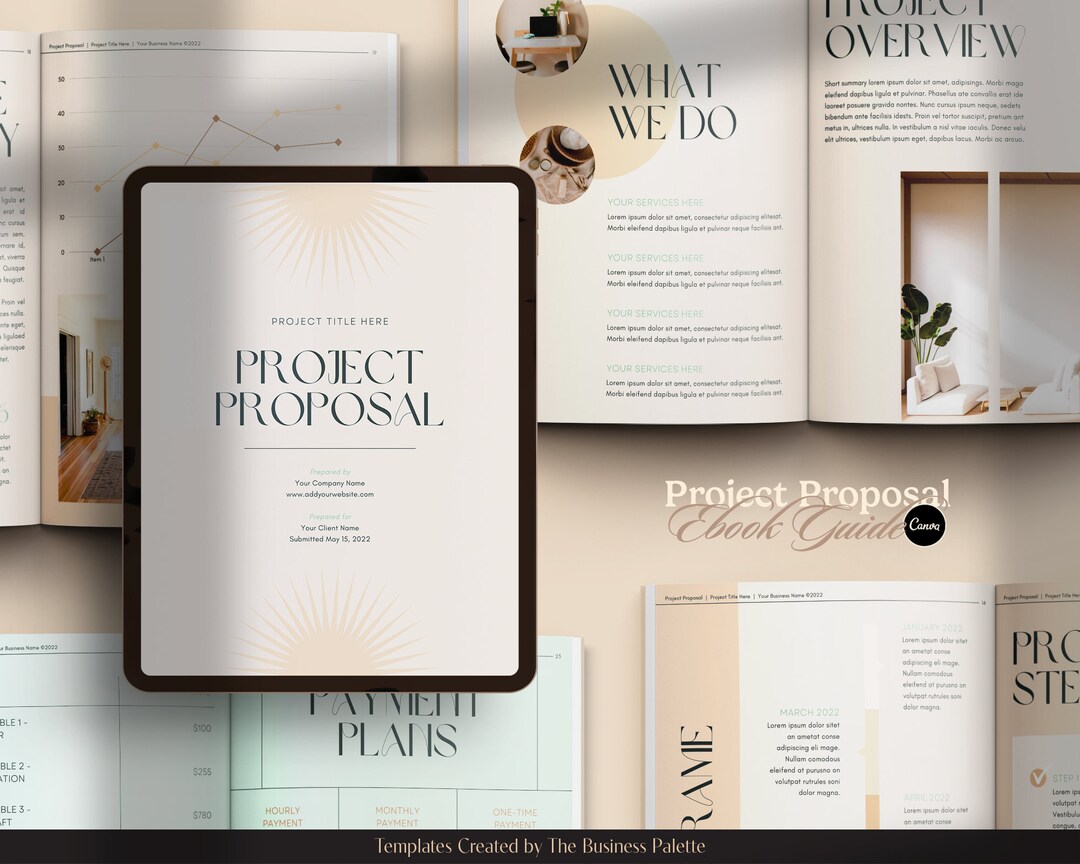 Project Proposal Ebook | Customizable in Canva | 28 Pages Template
