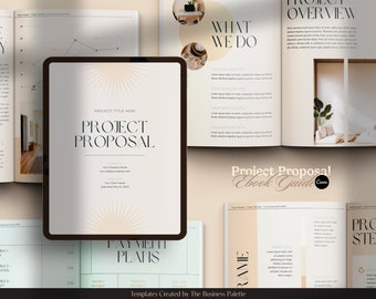 Project Proposal Ebook | Customizable in Canva | 28 Pages Template | Letter Size | Client Pitch for Small Businesses | Minimalist Neutrals
