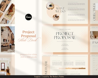 Presentazione della proposta di progetto / Personalizzabile in Canva / 28 diapositive / 1920 x 1080 pixel / Presentazione moderna per servizi di marca / Presentazione del cliente