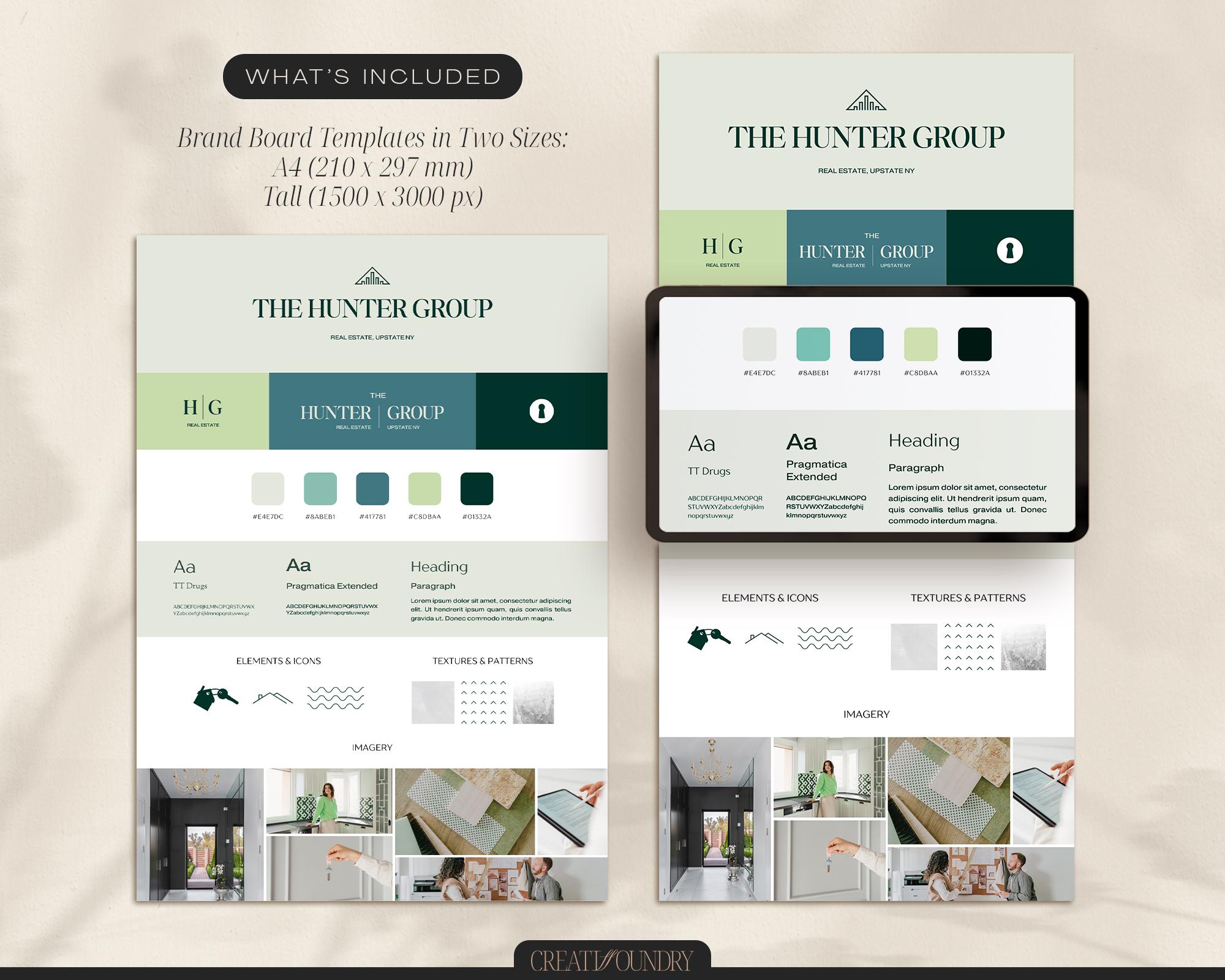 Real Estate Brand Board | Canva Template | Premade Branding Kit ...