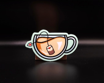 Cozy Cup of Tea Sticker | Coffee Shop, Die Cut | Designed in Seattle by VeeStudioCo
