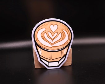 Latte Art Coffee Die Cut Sticker | Made in Seattle by VeeStudioCo | Coffee & Tea Collection, Coffee Shop