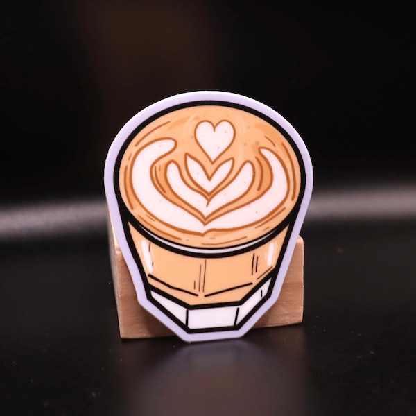 Latte Art Coffee Die Cut Sticker | Made in Seattle by VeeStudioCo | Coffee & Tea Collection, Coffee Shop