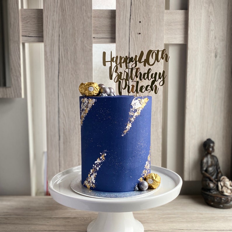 Cake Topper Personalised, Custom Any Message, Mirror Card Etsy