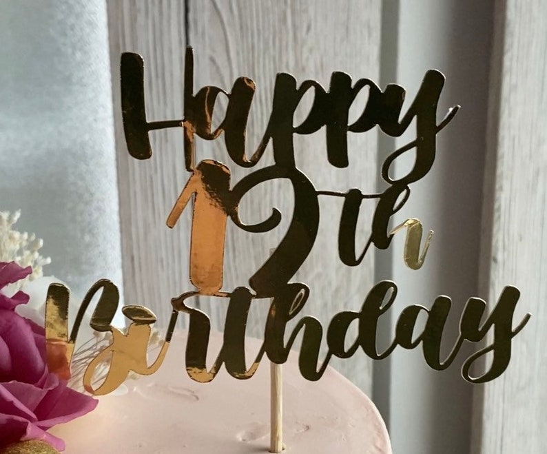 Cake Topper Personalised, Custom Any Message, Mirror Card Etsy