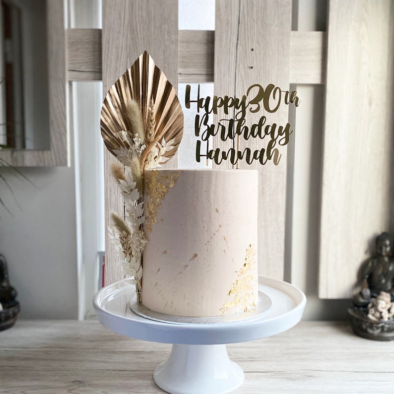 Cake Topper Personalised Custom Any Message Mirror Card Etsy