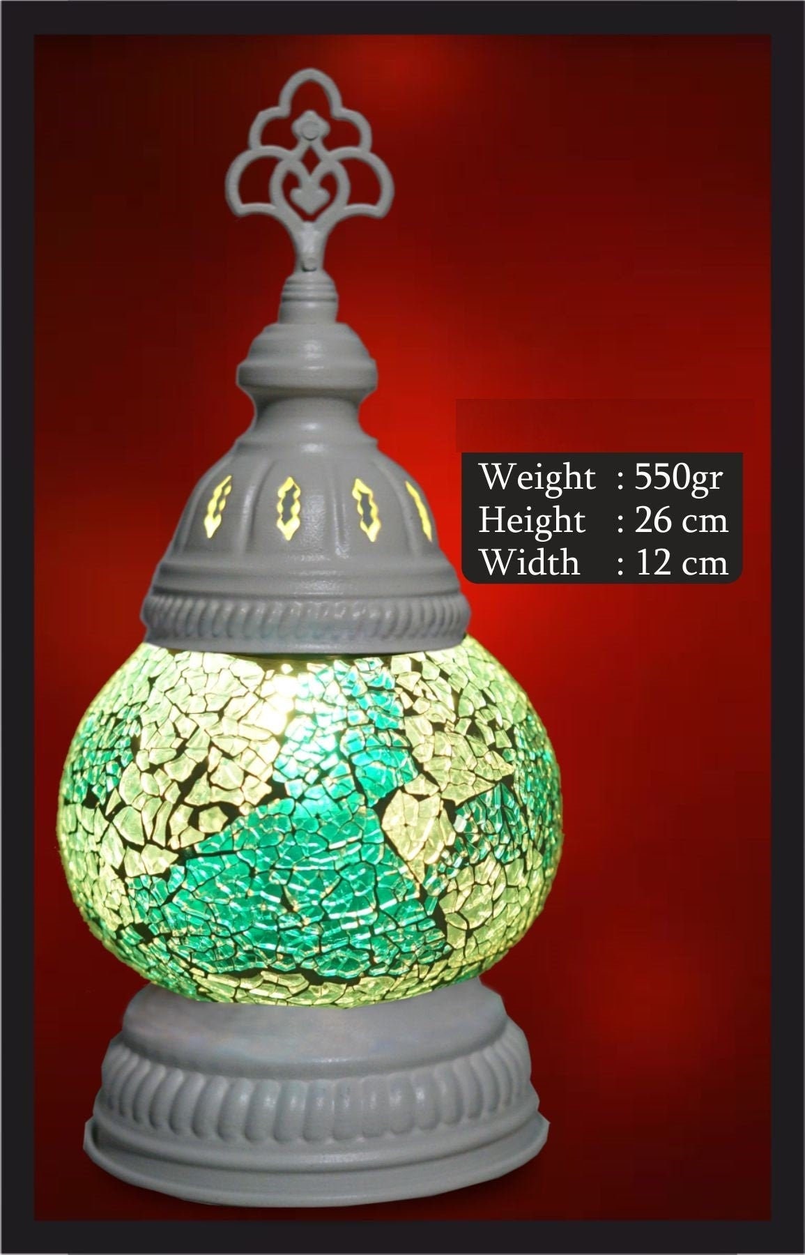 Turkish mosaic night light Mosaic bedside lamp Vintage Etsy