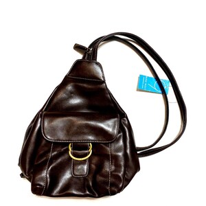 Jo Louis Vintage 1990's Leather Bag Cognac Brown Double Shoulder  Straps