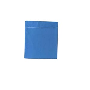 May include: A rectangular, solid blue fabric sheet or pillowcase folded neatly. The item features a single, thin, horizontal white line detail running across the upper portion of the blue surface, creating a clean and simple visual appearance.