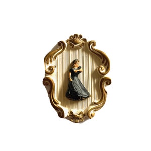 Vintage MCM Hand Painted Art Mount Plaque Brooklyn NY Woman Lady Wall Decor Girl Mid Century 1960s 1950s Ballet Theatre Girl Dramatic