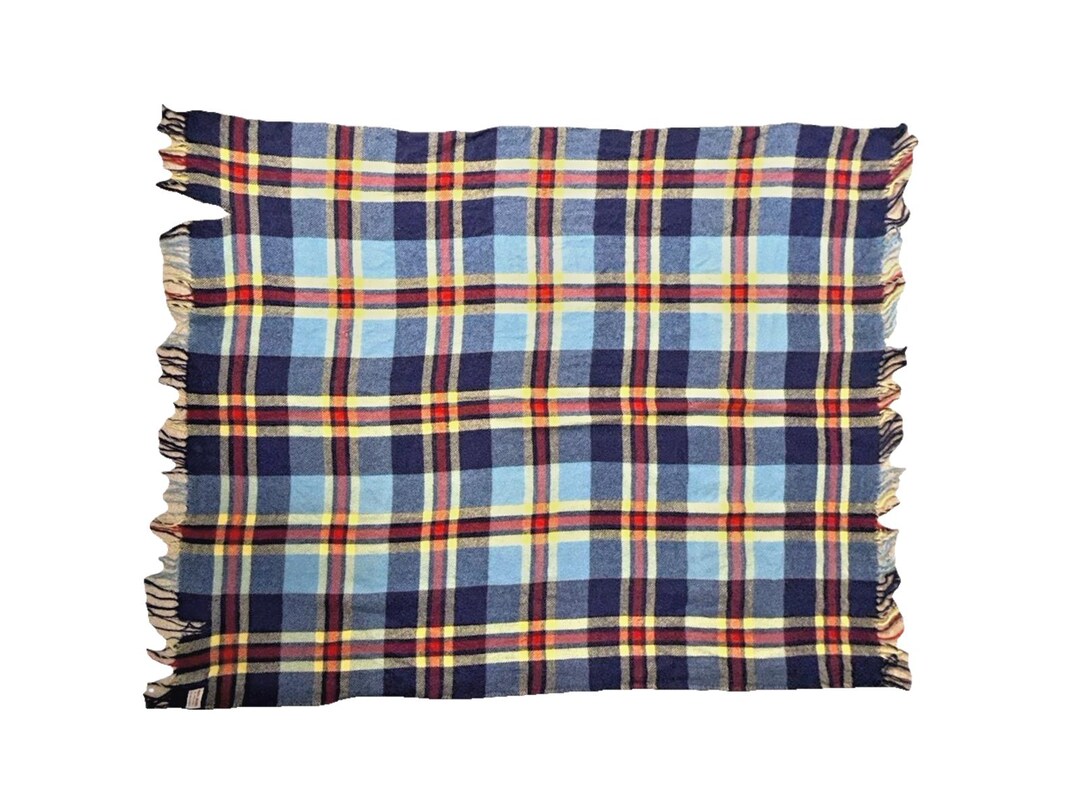 ブランケット【TROY ROBE】 Vintage Troy Robe 100% Virgin Wool Blanket Plaid Tartan Throw