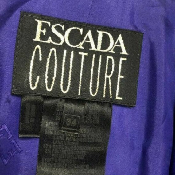 Escada Couture Vintage 1980s Womens 34 4 Purple 2… - image 5