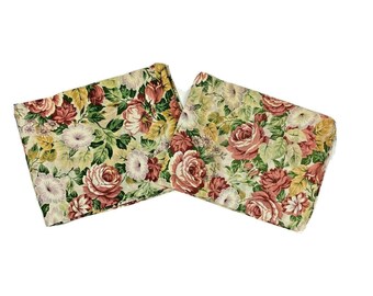 Vintage Floral Valances: 1980s Curtron Luxury Window Treatments (Pair)