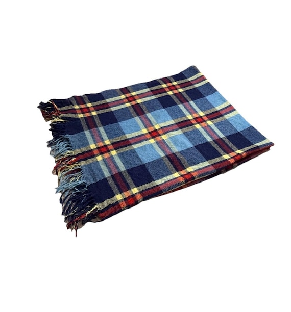 Vintage Troy Robe 100% Virgin Wool Blanket Plaid Tartan Throw