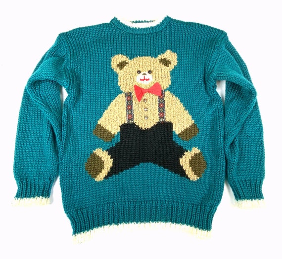 Heidi Womens S Vintage 1970s Hand Knit Teddy Bear… - image 2