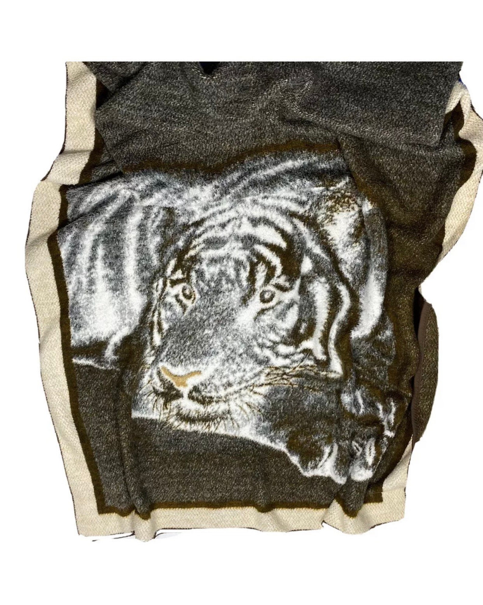 Vintage 70s Biederlack USA Tiger Reversible Blanket Fleece Etsy