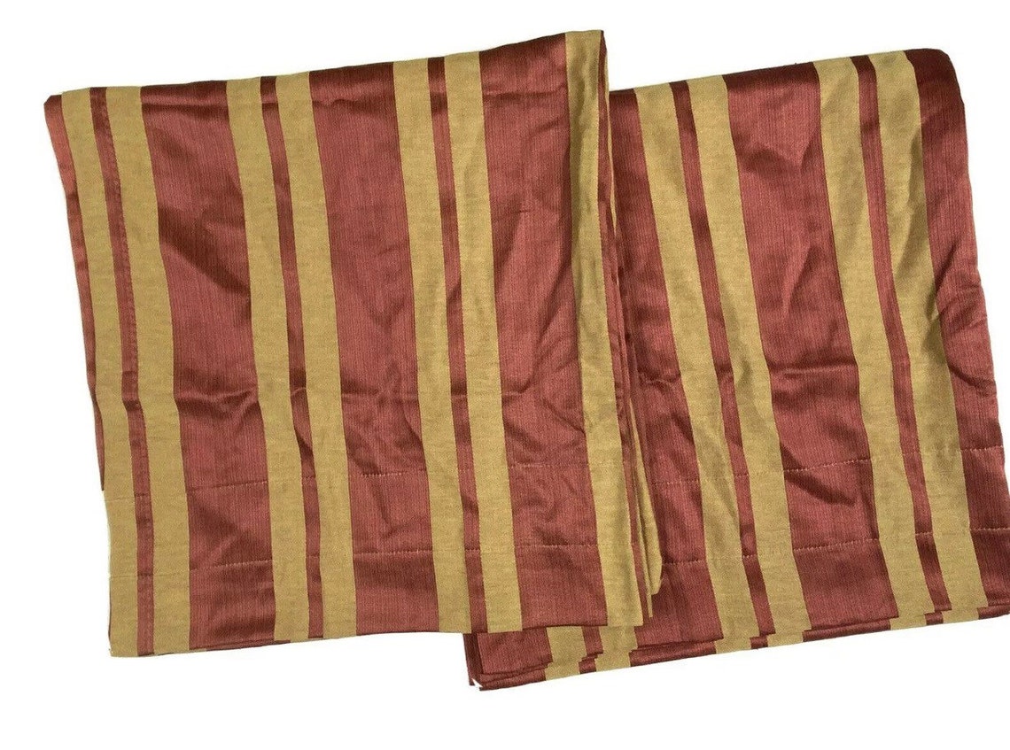 2 JC Penney Home Discontinued Red Tan Stripe Curtains Drapes Etsy