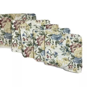 Vintage Set 5 Burlington Valances Curtains Luxury Window Treatments Floral print Retired 1990s Embroidered Pattern Wide Short Home Decor