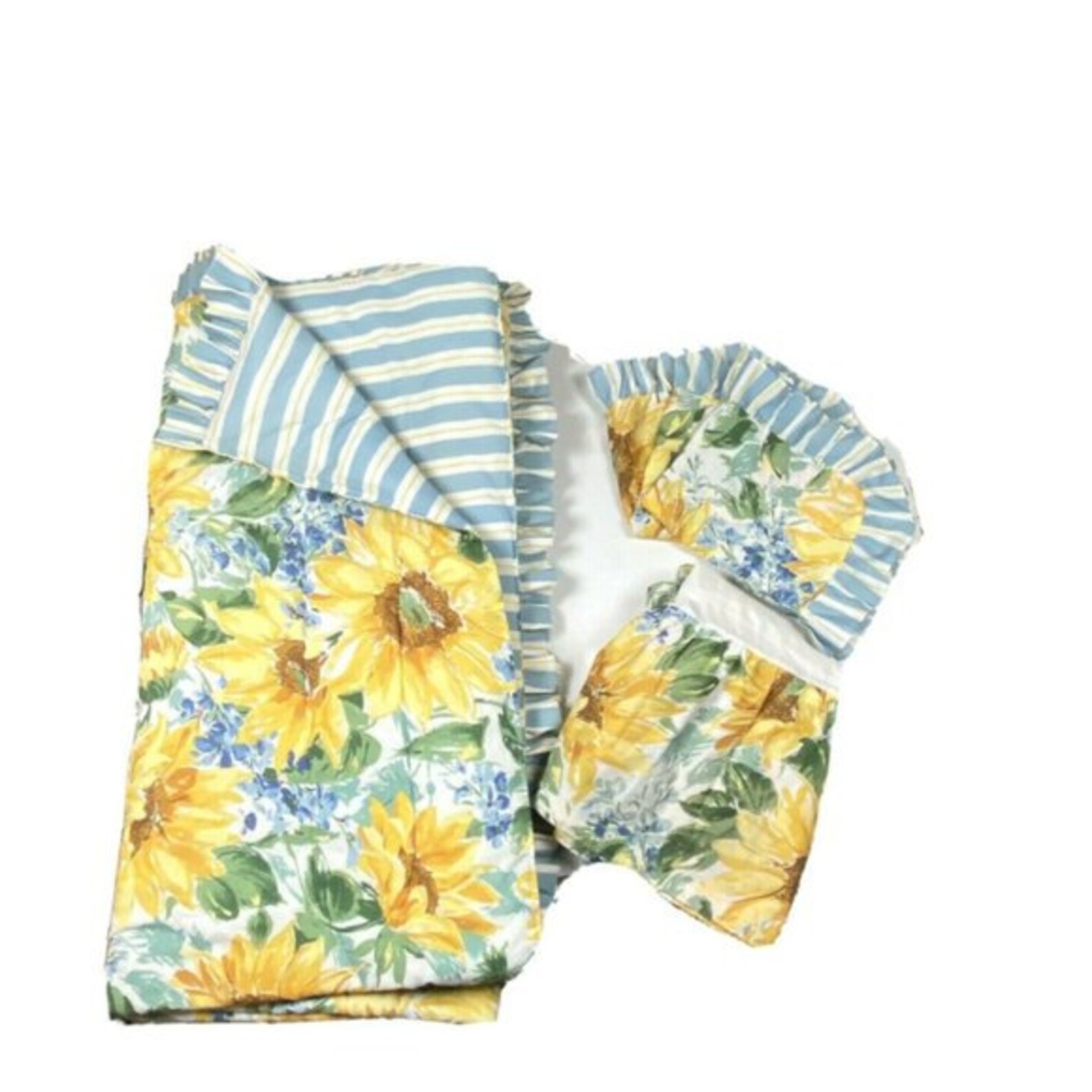 Vintage Sunflower Bedding Set Queen Comforter Shams Bedskirt Etsy