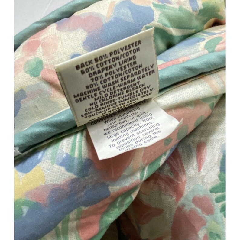 Vintage 1980s RARE Croscill Aruba Aqua Queen Comforter Discontinued