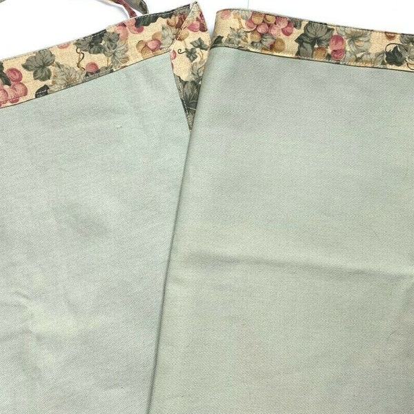 Custom Made Luxury Window Roman Shades Blinds Curtains Canvas Floral Green Ties Cotton Border Trim High End Lightweight Hard To Find Rare