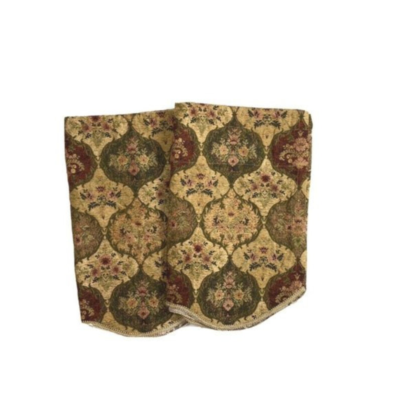 Chris Madden Pair Luxury Tapestry Scalloped Valances Curtains Etsy