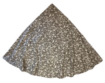 Vintage Handgefertigte Runde Grün Braun Blatt Print 110 "Große Jacquard Tischdecke