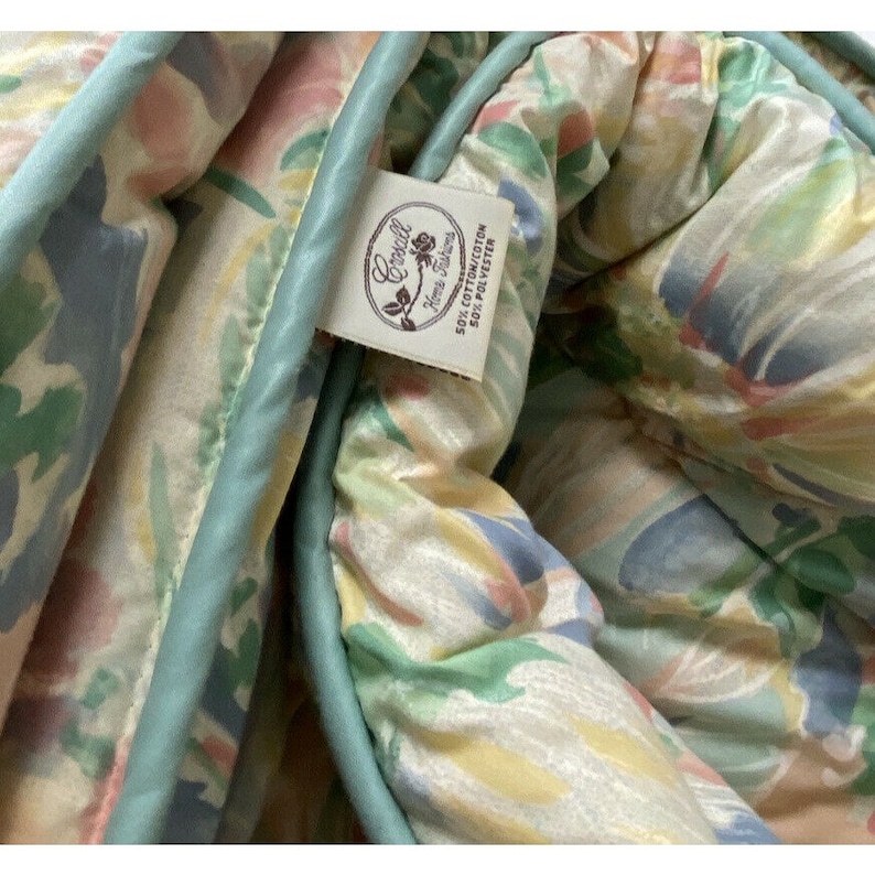 Vintage 1980s RARE Croscill Aruba Aqua Queen Comforter Discontinued