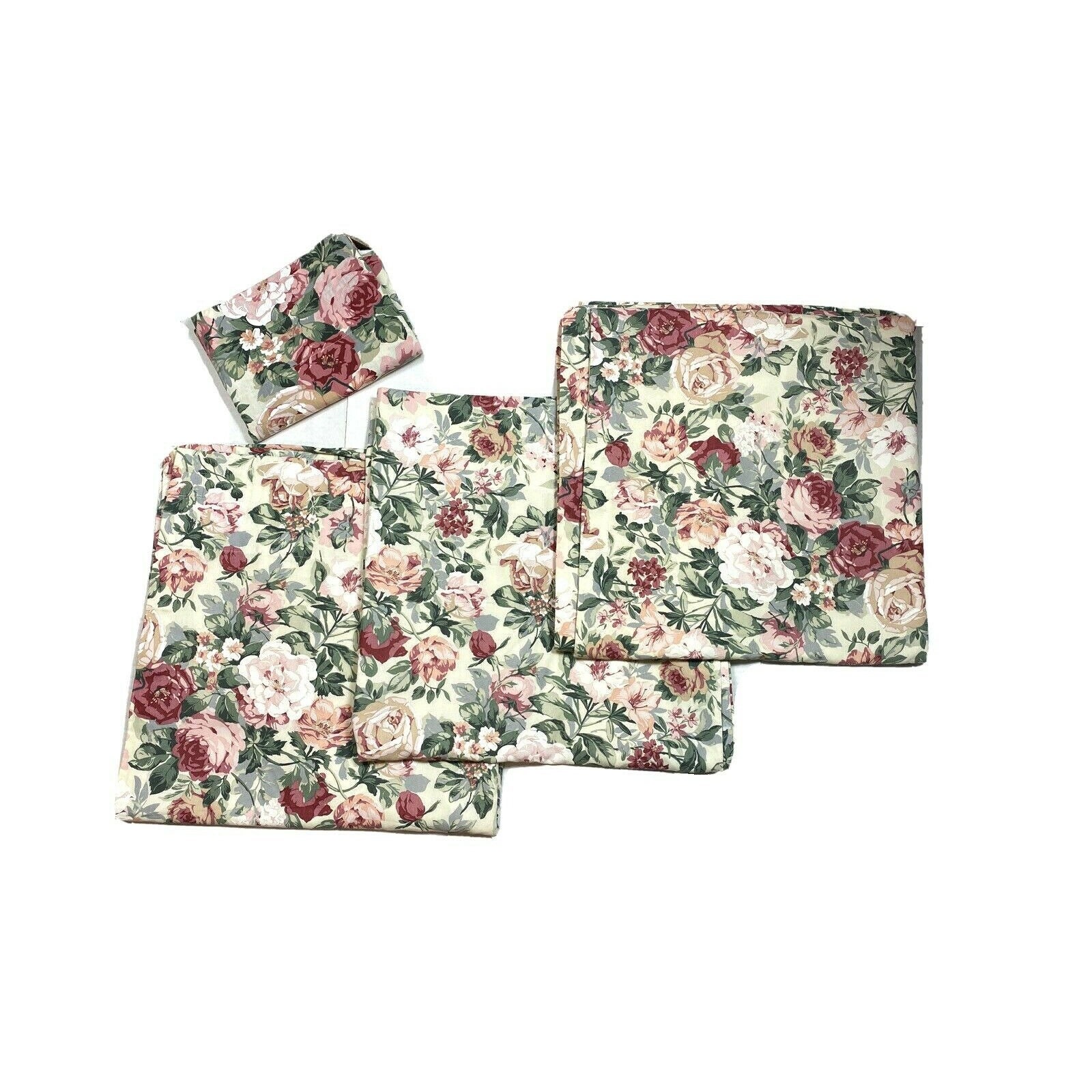 Discontinued Vintage Croscill Arbor Rose Curtains Set Panels Valances