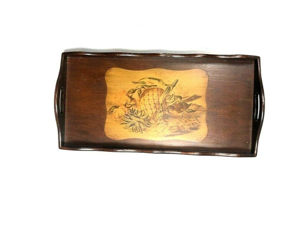 Vintage britische koloniale Butler Tablett Ananas Vögel Holz | Etsy