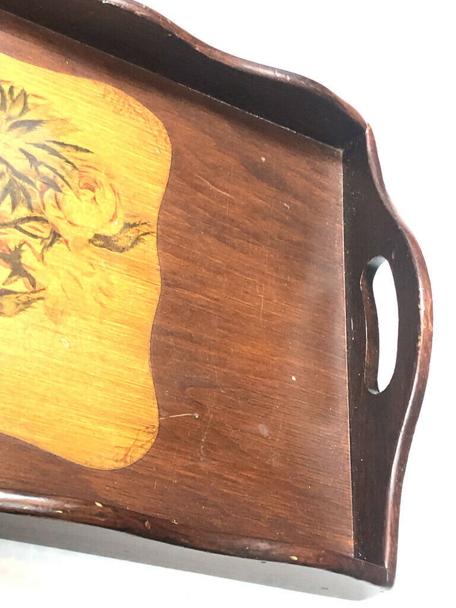 Vintage britische koloniale Butler Tablett Ananas Vögel Holz | Etsy