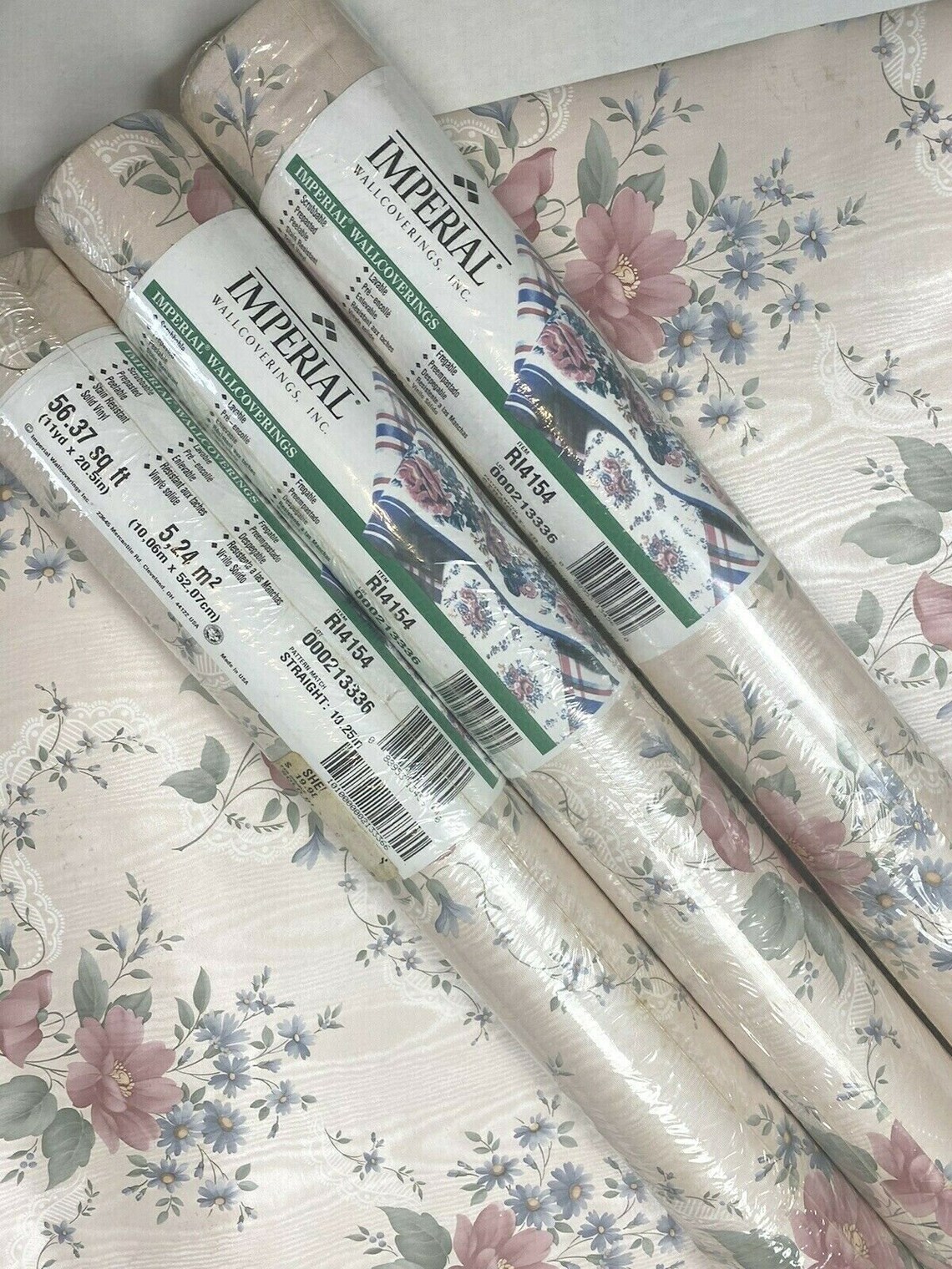 Imperial Vintage Lot 4 Wallpaper Rolls 90s Discontinued Light | Etsy