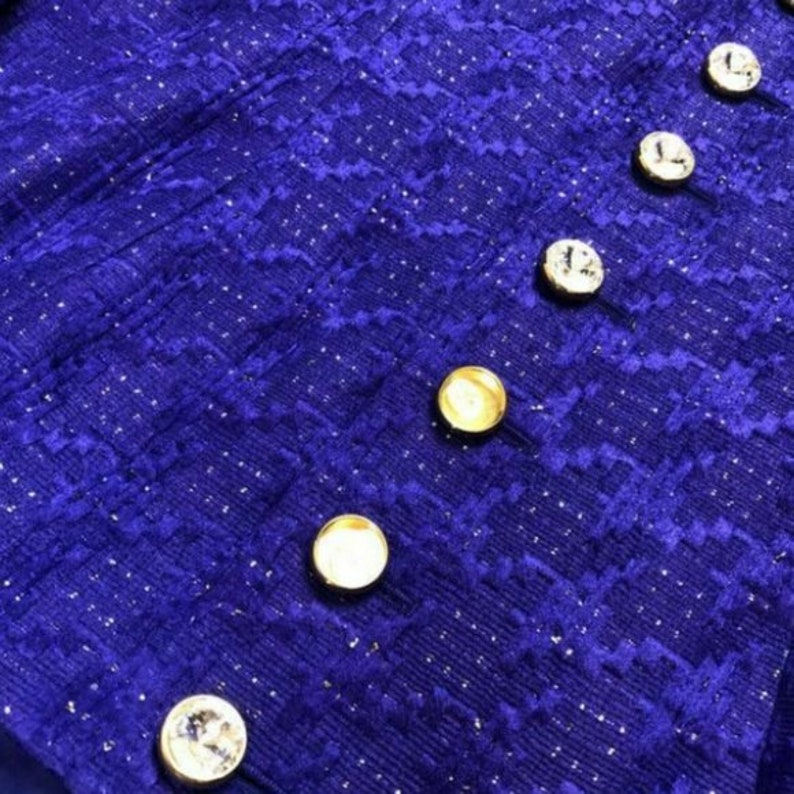 Escada Couture Vintage 1980s Womens 34 4 Purple 2 Pc Suit Skirt /& Jacket Set Retro Power Cuffs Square Neck Rare HTF